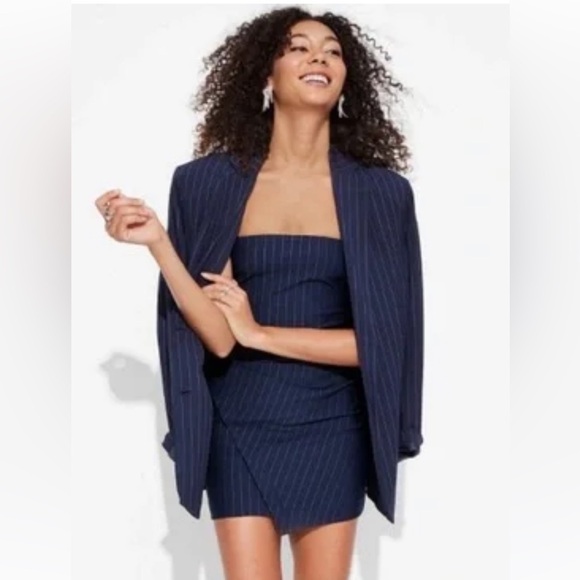 NWT Wild Fable Navy Strapless Mini Dress with Matching Blazer - Picture 11 of 15